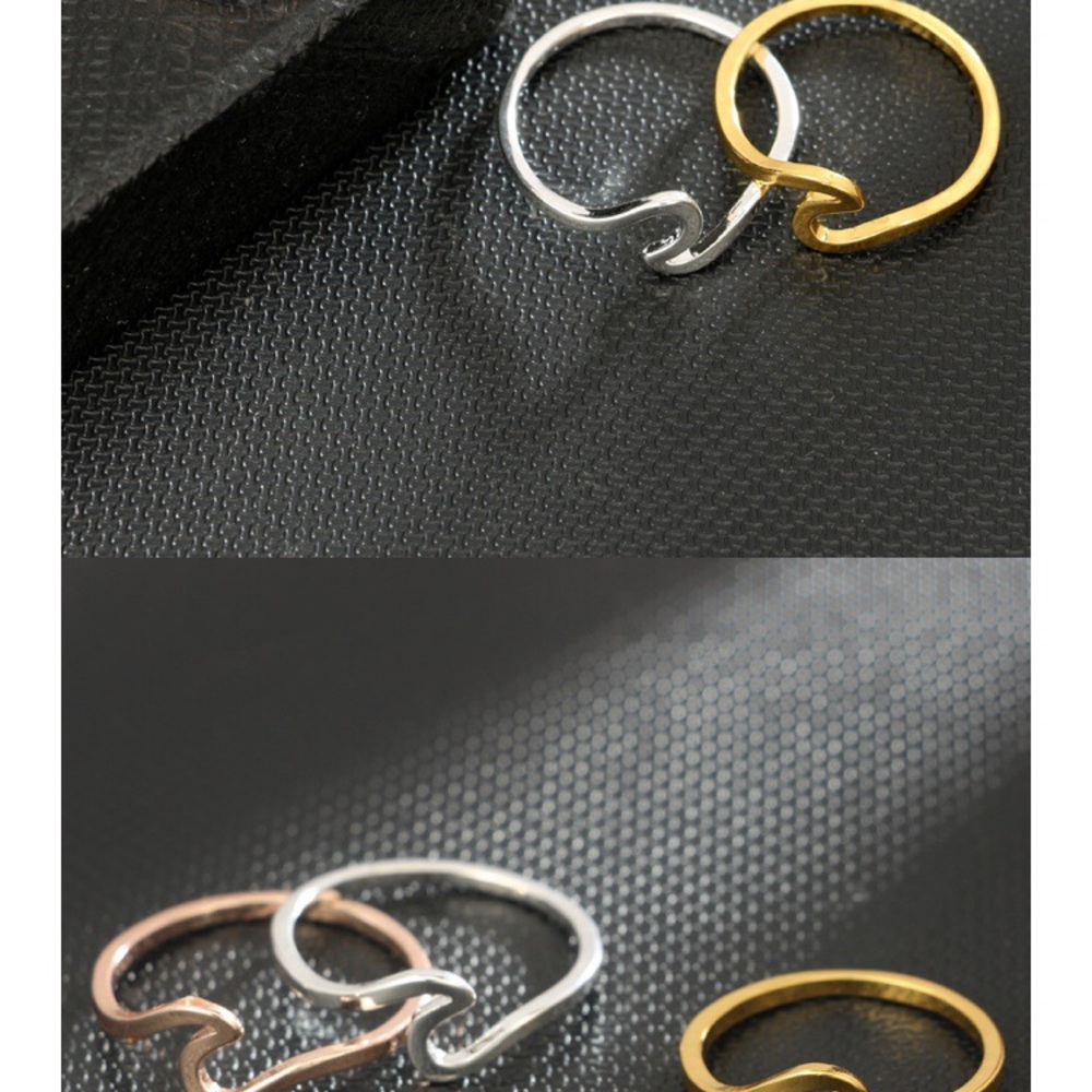 Ocean wave silver ring - Picture 4 of 6